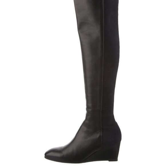 Stuart Weitzman 5050 Boots - Black Leather - Size 9.5 - Picture 1 of 4